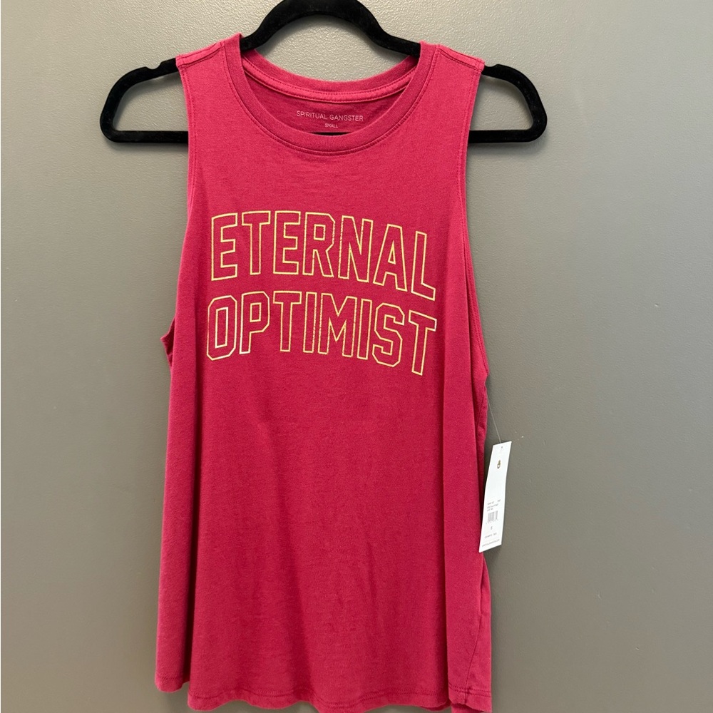 Spiritual Gangster Eternal Optimist Sleeveless Tank - Pink